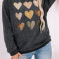 Heart Round Neck Dropped Shoulder Sweatshirt