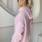 Drawstring Button Down Hooded Cardigan