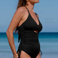 SaltyBea Full Size Cutout V-Neck Spaghetti Strap One-Piece Swimwear
