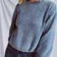 Round Neck Dropped Shoulder Long Sleeve Sweater