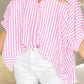 Striped Collared Neck Half Sleeve Shirt
