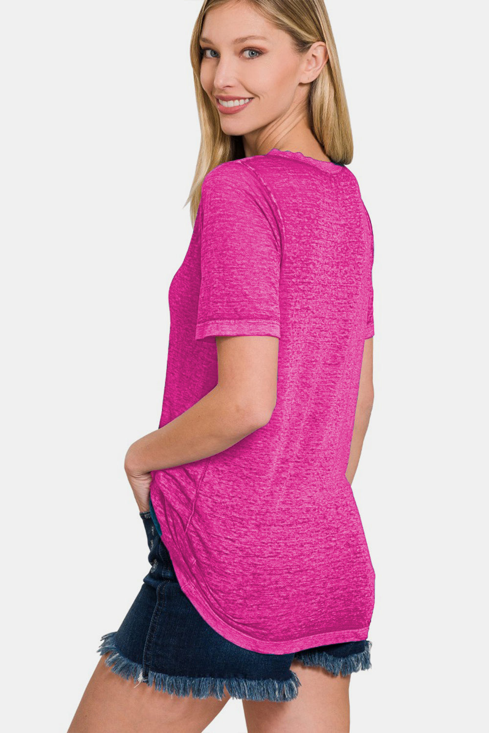 Zenana V-Neck Short Sleeve T-Shirt *