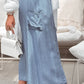 Frill Midi Skirt with Pockets