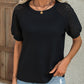 Round Neck Lace Patchwork Half Sleeve T-Shirt