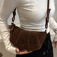 Suede Croissant Shape Shoulder Bag