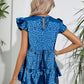 Full Size Ruffled Leopard Cap Sleeve Top