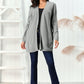 Cable-Knit Open Front Long Sleeve Cardigan