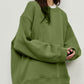 Round Neck Dropped Shoulder Long Sleeve Sweatshirt