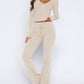 V-Neck Long Sleeve Top and Pants Set