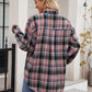 Pocketed Plaid Collared Neck Long Sleeve Shirt