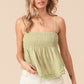 BiBi Fringed Hem Smocked Cami - Brand BiBi