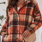 Plaid Button Up Hooded Shacket