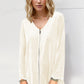 Double Take Wave Contrast Trim V-Neck Zip Up Long Sleeve Mini Dress
