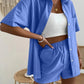 Button Up Short Sleeve Shirt and Shorts Set
