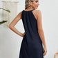 Eyelet Grecian Neck Mini Dress