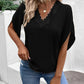 Lace Detail V-Neck Half Sleeve Blouse