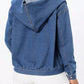 Button Up Hooded Denim Top