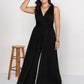 Plus Size V-Neck Wide Leg Jumpsuit
