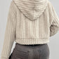 Zip Up Long Sleeve Fuzzy Hooded Jacket