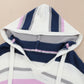 Plus Size Striped Long Sleeve Hooded Sweater