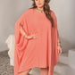 Plus Size Round Neck Batwing Sleeve Mini Dress