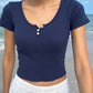Devine Button Detail Short Sleeve T-Shirt