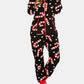 Printed Zip Up Long Sleeve Hooded Jumpsuit