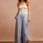 BiBi Striped Wide Leg Pants with Pockets - Brand BiBi
