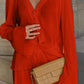 Textured Button Up Collared Neck Top and Pants Set