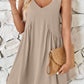 Full Size Plunge Wide Strap Mini Tank Dress