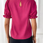 Round Neck Flounce Sleeve Blouse