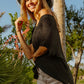 BiBi V-Neck Short Sleeve Knit Top - Brand BiBi