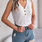 Openwork V-Neck Knit Vest