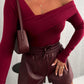 Asymmetrical Single Shoulder Long Sleeve T-Shirt