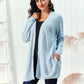 Cable-Knit Open Front Long Sleeve Cardigan