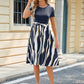 Printed Tie Waist Short Sleeve Dress