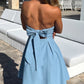 Devine Bow Back Tube Mini Dress