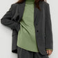Side Slit Turtleneck Drop Shoulder Sweater