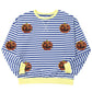 Pumpkin Striped Round Neck Long Sleeve Sweatshirt