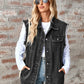 Raw Hem Sleeveless Button Up Denim Jacket