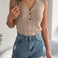 Openwork V-Neck Knit Vest