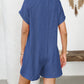 Button Detail Collared Neck Short Sleeve Romper