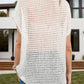 Openwork Round Neck Short Sleeve Cover-Up