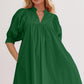Oh Frill Notched Puff Sleeve Babydoll Mini Dress