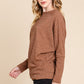 BOMBOM Drop Shoulder Long Sleeve Knit Top