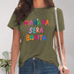 Full Size Letter Graphic Round Neck Short Sleeve T-Shirt