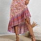High-Low Elastic Waist Skirt