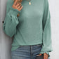 Ribbed Round Neck Long Sleeve T-Shirt