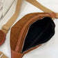 Corduroy Adjustable Strap Crossbody Bag with Pouch