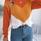 Contrast Round Neck Long Sleeve Sweater